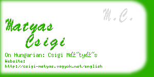 matyas csigi business card